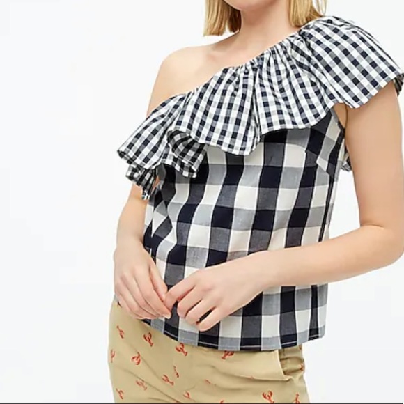 COTTON POPLIN RUFFLE-SHOULDER TOP - Picture 6 of 9